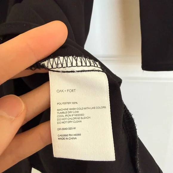 OAK + FORT Black Long Sleeve Wrap Dress XS - Picture 7 of 8